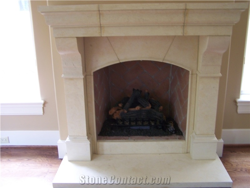 Verona Fossil Limestone Honed Ella Lee Fireplace