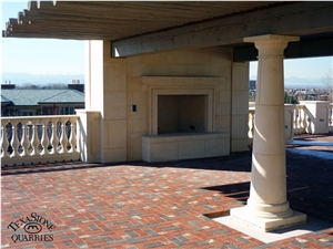 Cedar Hill Cream Limestone Sawn Finish Columns, Wall Cladding