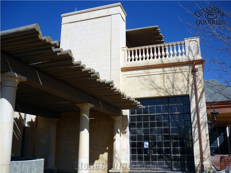 Cedar Hill Cream Limestone Sawn Finish Columns, Wall Cladding