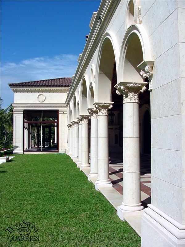 Hadrian Limestone Honed Finish Carved Corinthian Columns