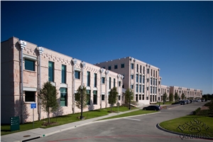 Texastone Pink Limestone Splitface Wall Cladding Cedar Hill Government Center Cedar Hill, Texas