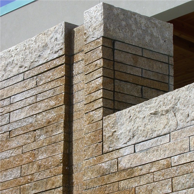 Golden Dune Granite Split/Rock Face Finish Wall