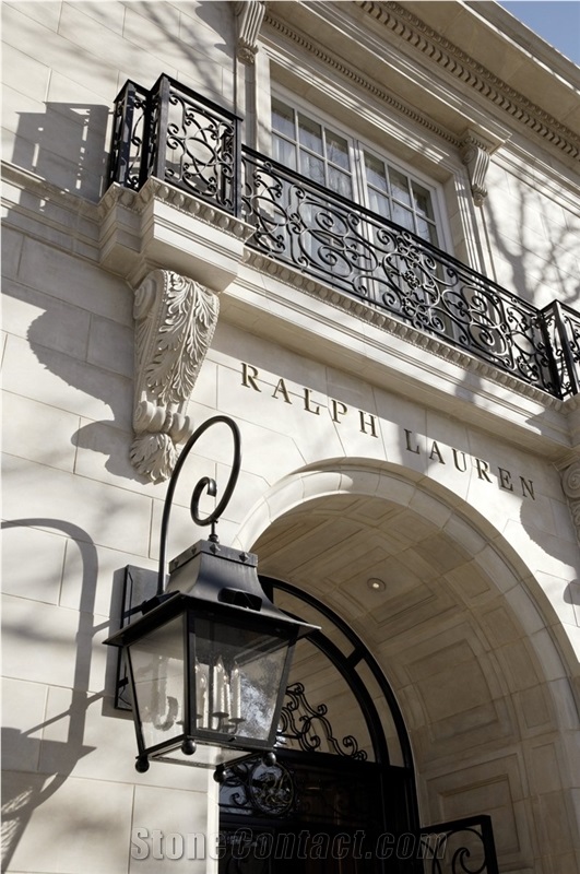 New Pearl Limestone Sandblasted Wall and Building Ornaments