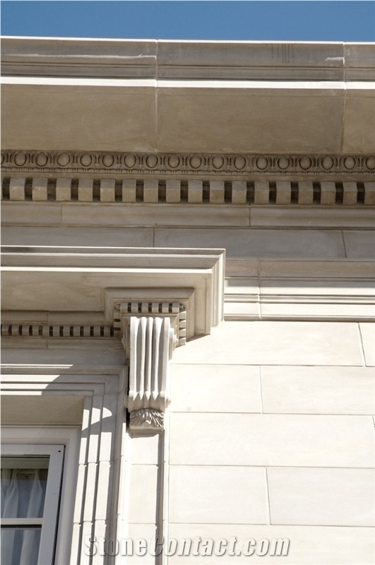 New Pearl Limestone Sandblasted Wall and Building Ornaments