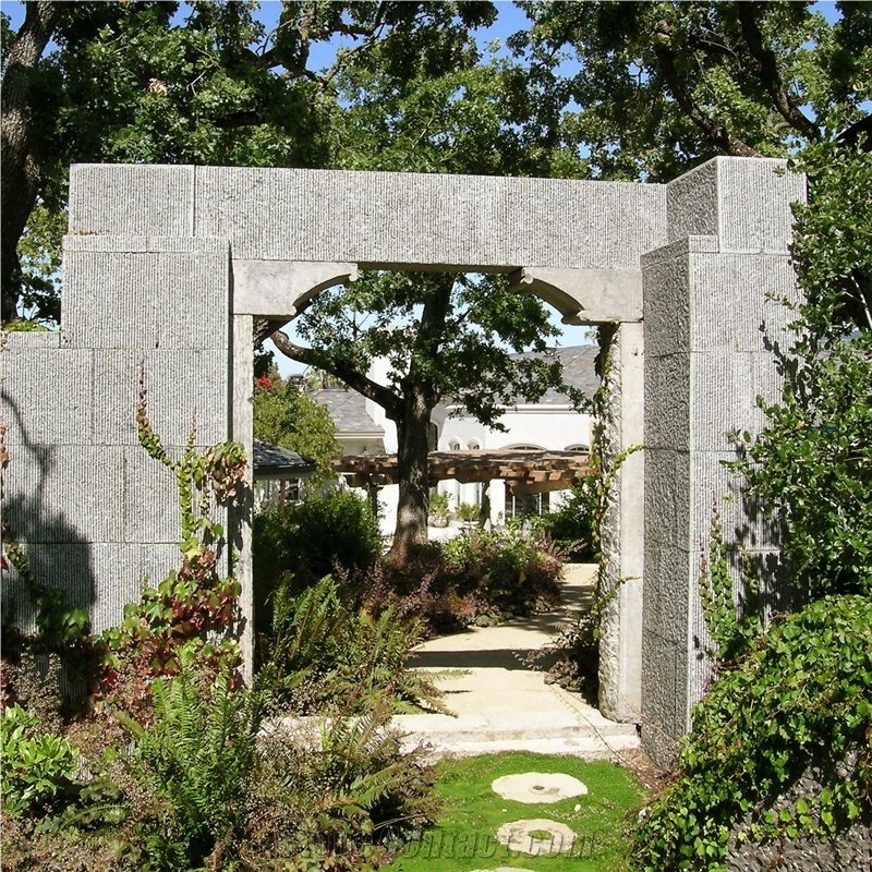 New Yangtze Limestone Coarse Adze Garden Gate Wall