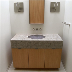New Yangtze Limestone Honed Top, Fine Adze Edges Solid Bathroom Vanity Top New Yangtze Limestone Honed Top, Fine Adze Edges Solid Bathroom Vanity Top