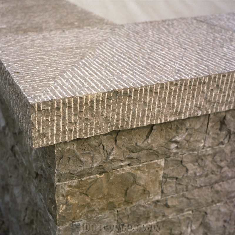 New Yangtze Limestone Wall Caps 4 Point Stalk Combed