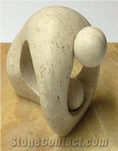 Cuervo Travertine Carved World Behind Man
