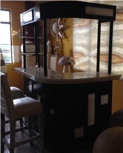 Home Bar Onyx Custom Countertop, Baja White Onyx Kitchen Countertops