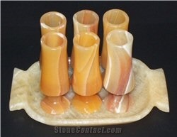 Onyx Glasses and Tray