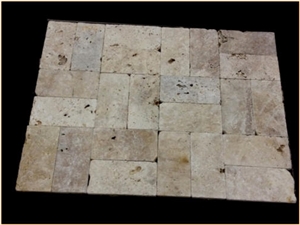 6"X12" Blend Tumbled Travertine Paver