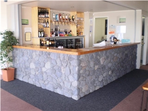 Alpine River Stone Ledge Wall Installation, Taupo Stone Grey Sandstone Cultured Stone
