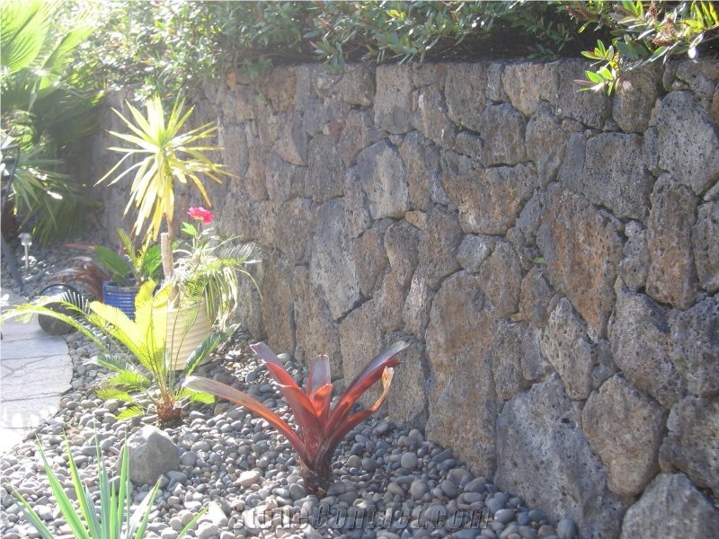 Auckland Basalt, Basalt Blue Stone Dry Stack Wall