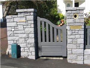 Bombay Blue Stone Gate Post and Letter Box