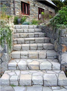 Bombay Blue Stone Rough Garden Steps