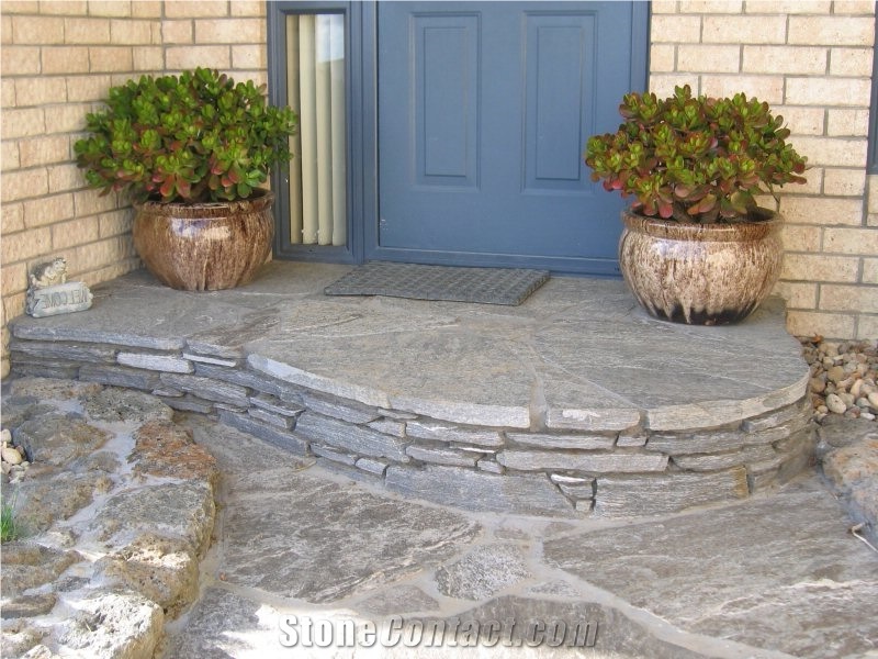 Waitaha Schist Stone Irregular Patio Flagstone Paver