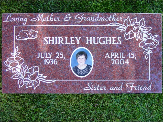 India Red Granite Flat Grass Markers