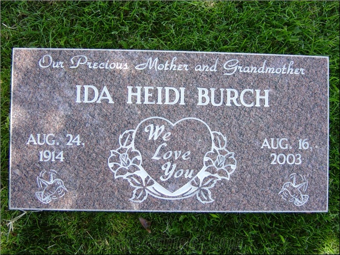 Red Granite Flat Grass Markers