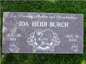 Red Granite Flat Grass Markers