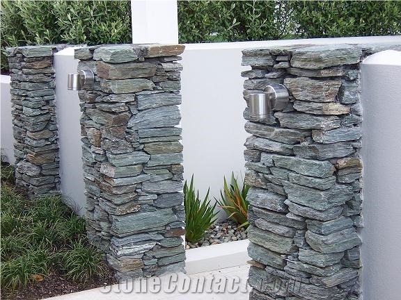 Pennyweight Schist Stone Garden Walls, Gates and Fences Pillar