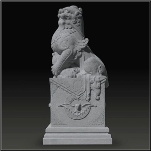 2014 Hot Sale Chinese Lion Sculpture, Grey Marble Sculpture & Statue