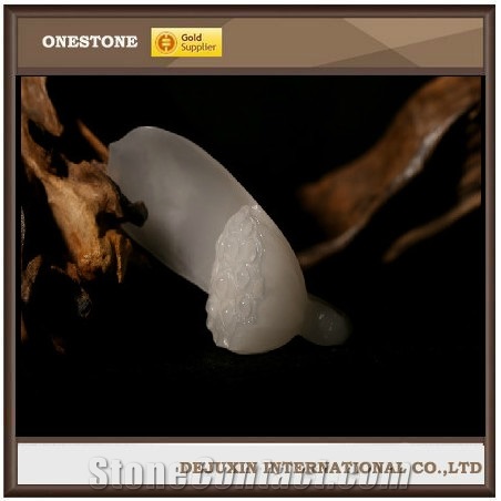 Furnished Articles Jade Carving, White Quartzite Art Works