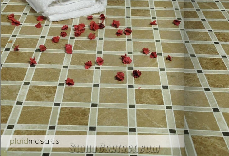Turkey Emperador Light Marble and Emperador Dark Marble Floor Mosaic Pattern
