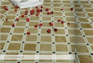 Turkey Emperador Light Marble and Emperador Dark Marble Floor Mosaic Pattern