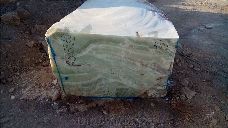 Iran Green Onyx, Touran Posht Green Onyx Block