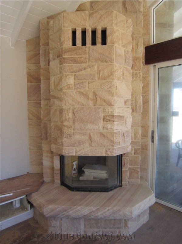 Sandstone Ashlar Fireplace Decorating
