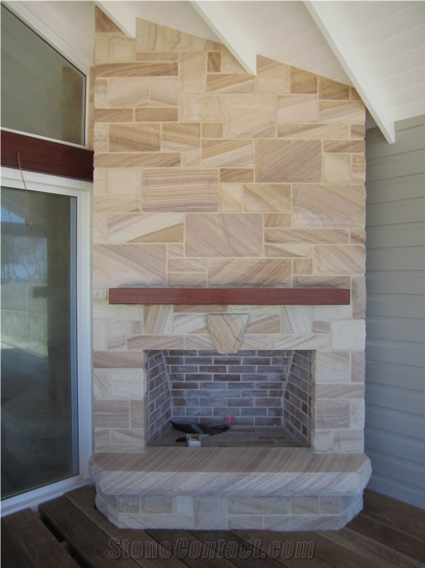 Sandstone Ashlar Fireplace Decorating