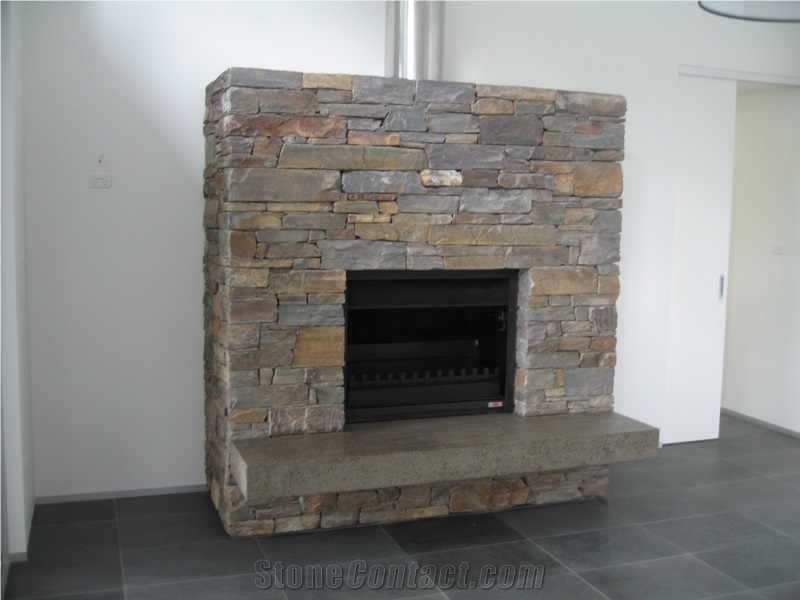 Wistow Bluestone Dry Stacked Fireplace Surround