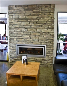 Alexandra Brown Schist Rustic Ledge ​Stone Fireplace Wall Decorating