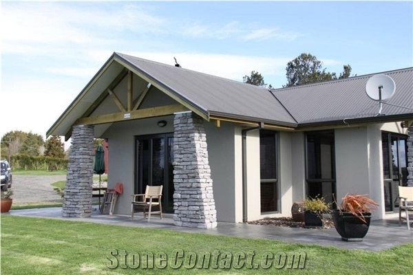 Clutha Schist Rustic Ledge Entrance Column Stacked Wall