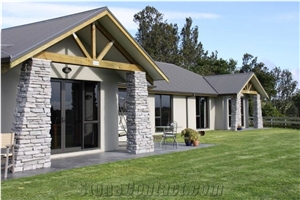 Clutha Schist Rustic Ledge Entrance Column Stacked Wall