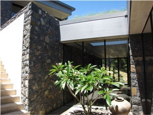 New Home Using Matatoki Stone, Small Couryard, Stairs, Walling