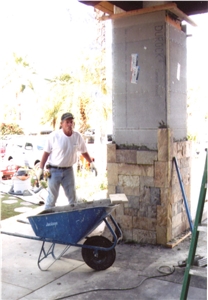 Autumn Blend Thin Veneer Special Mitre Cut Installation, Autumn Blend Sandstone Building & Walling