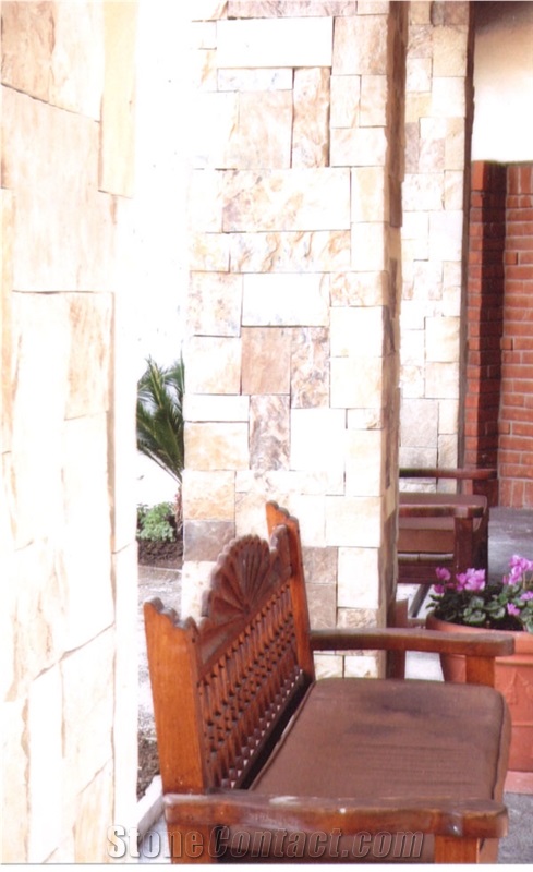 Autumn Blend Thin Veneer Special Mitre Cut Installation, Autumn Blend Sandstone Building & Walling