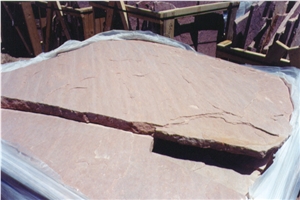 Colorado Peach Sandstone Thin Flat Flagstone Slabs, Colorado Red Sandstone Flagstone