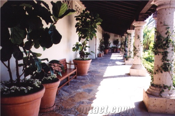 Sonoran Gold Quartzite Flagstone Patio, Yellow Quartzite Flagstone Patio