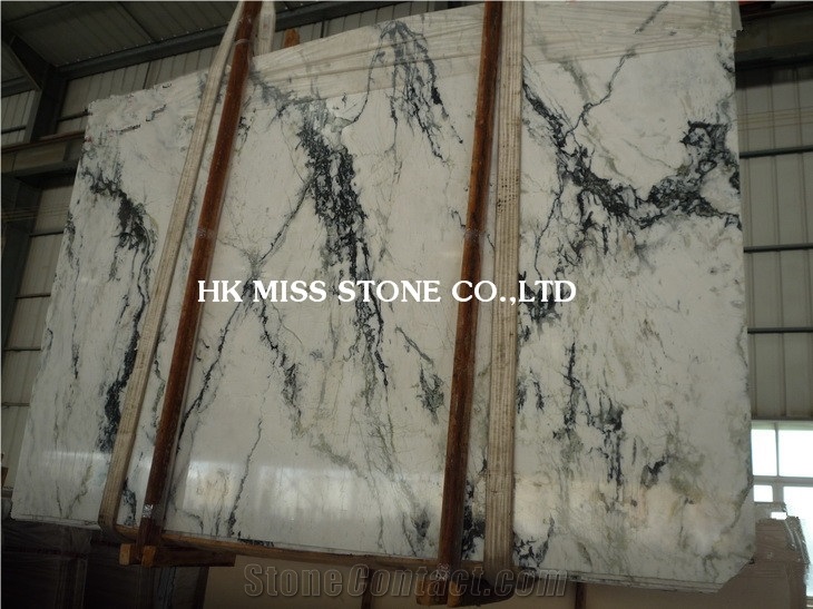 Clivia White Marble with Green Veins, Polished White Marble Tiles & Slabs, China White Marble for Interior & Exterior Decoration,Good Design Steps & Staircase,Bush Lily