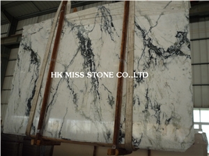 Clivia White Marble with Green Veins, Polished White Marble Tiles & Slabs, China White Marble for Interior & Exterior Decoration,Good Design Steps & Staircase,Bush Lily