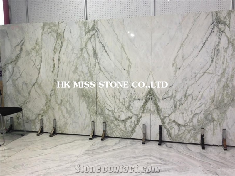 Clivia White Marble with Green Veins, Polished White Marble Tiles & Slabs, China White Marble for Interior & Exterior Decoration,Good Design Steps & Staircase,Bush Lily