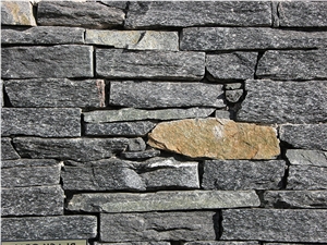 Black Opal Schist Rock Face Walling