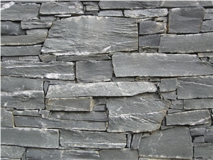 Black Pearl Schist Dry Stacked Wall Stone