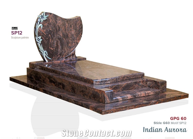 Indian Aurora Granite Single Monument