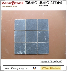 100*100 Black Tumbled Marble Mosaic Tiles