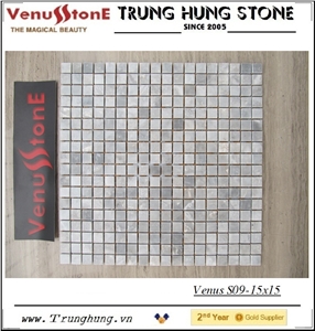15*15 Grey Polished Marble Mosaic Tiles