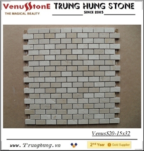15*32 Crema Marfil Polished Marble Mosaic Tiles