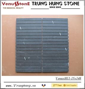 15*48 Blue Marble Stone Mosaic Tiles Honed